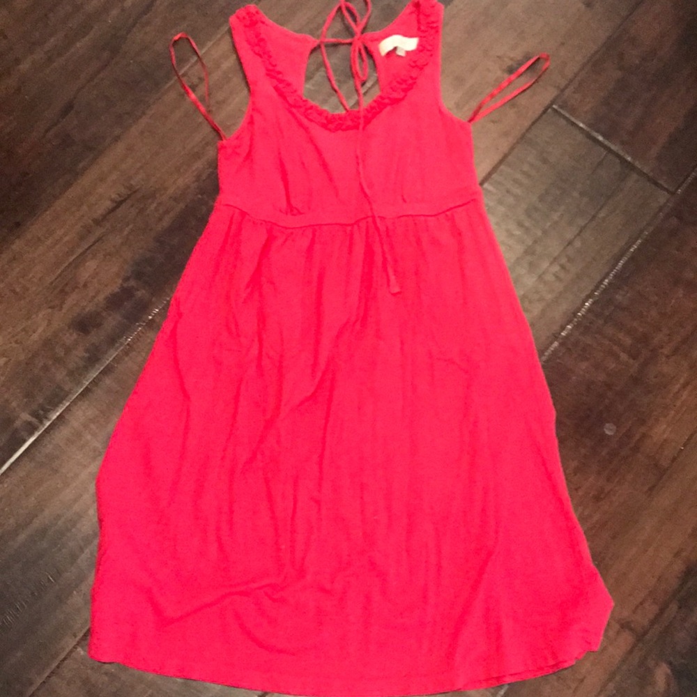 Loft scoopneck sleeveless‎ dress keyhole back XS